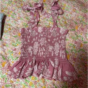 Floral pink impeccable pig top